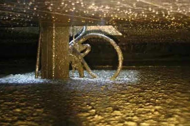 Agitator in a biogas plant Agitator in a biogas plant