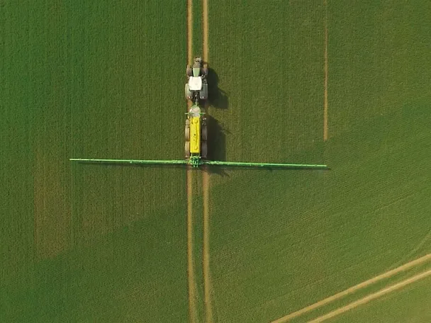 Crop protection is being applied Crop protection is being applied